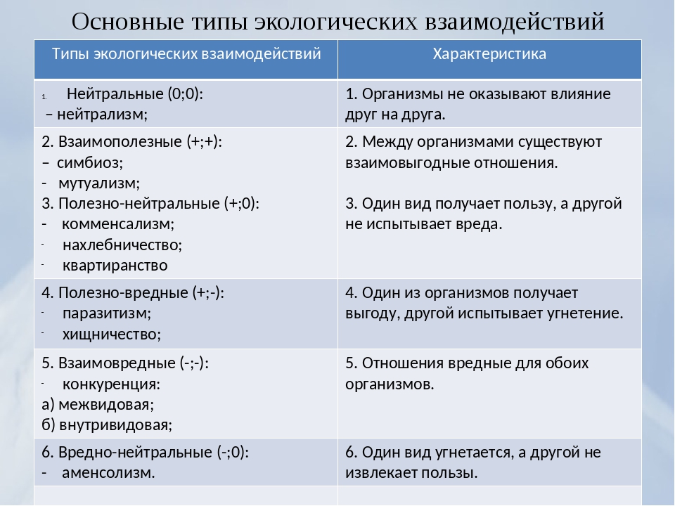 Типы связей и взаимоотношений между организмами. Типы экологических взаимодействий. Экологические взаимоотношения типы. Типы экологических взаимодействий организмов. Типы взаимоотношений в экологии.