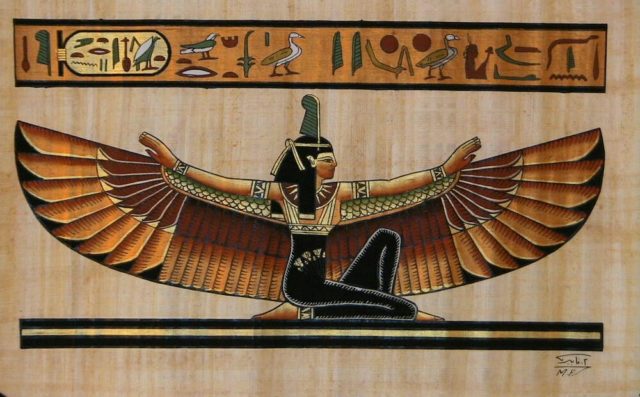 изображение маат на папирусе